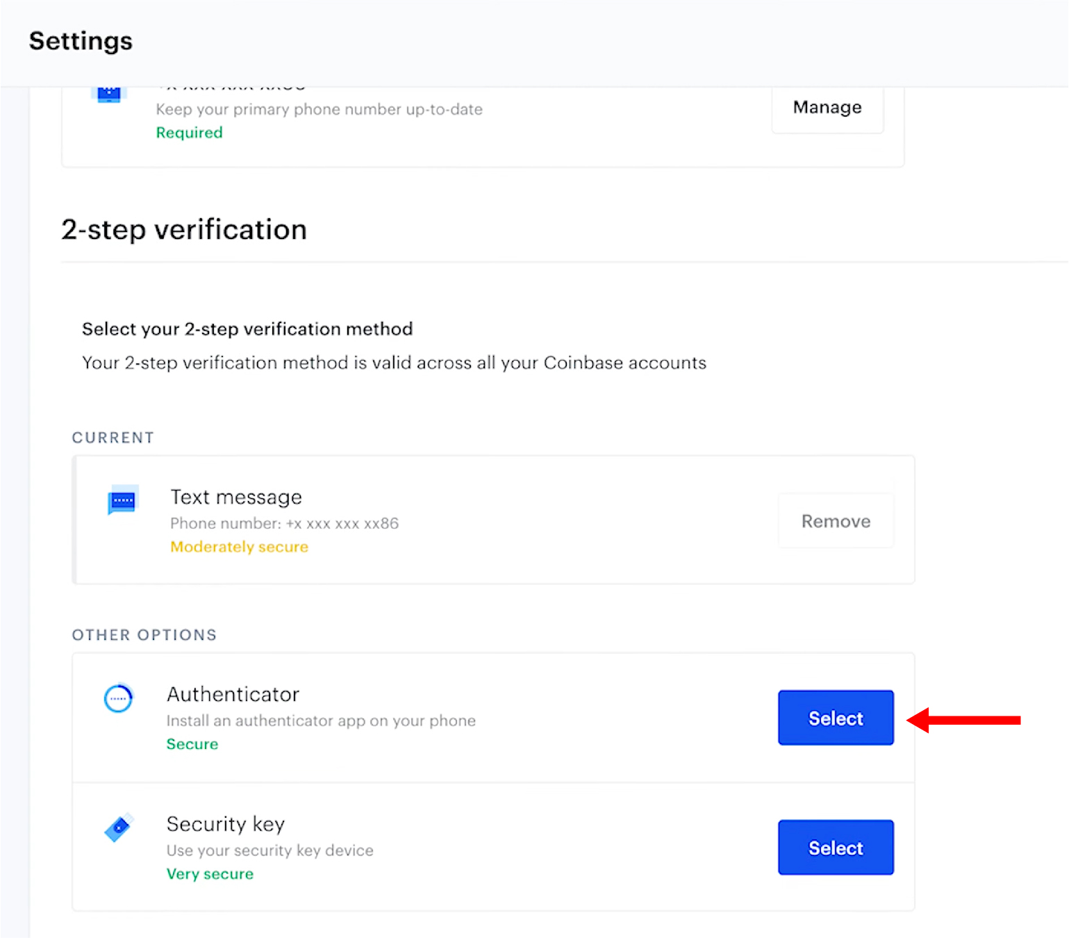 how to set up authenticator for coinbase