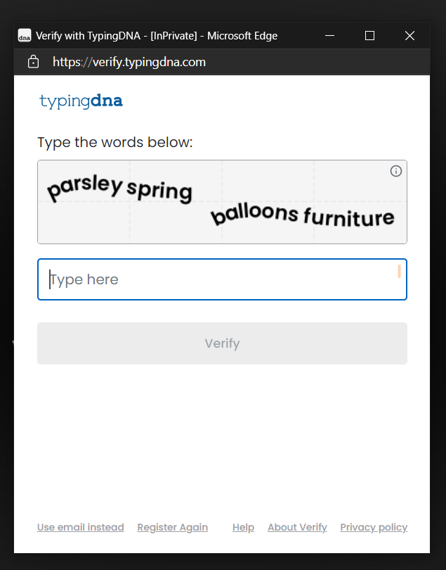 Typing biometrics MFA with Verify 2FA and Okta for PHP